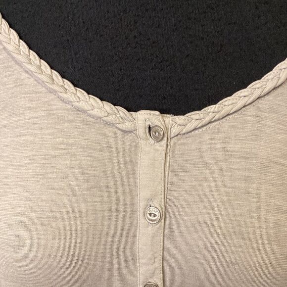 Wrap Size 10 Grey Tunic Long Sleeve Button Down Weave Neckline - Picture 2 of 7